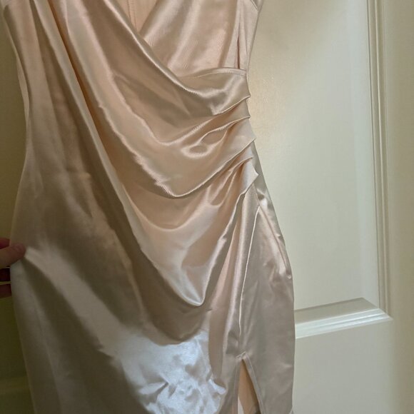 Shiny Gold/Cream Body Con Mini Dress - Picture 3 of 6